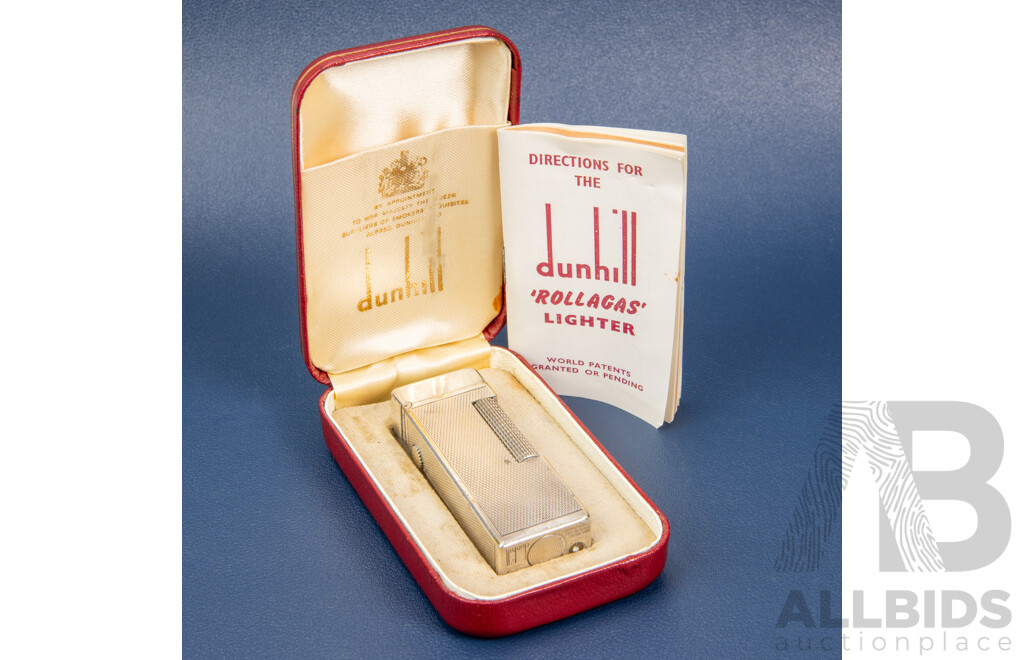 Dunhill Rollagas Lighter Silver Barley Design