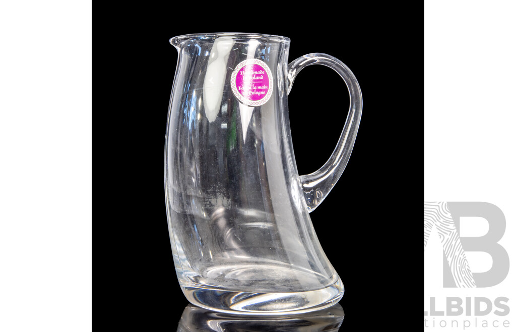 Unusual Handmade Polish Glass Jug