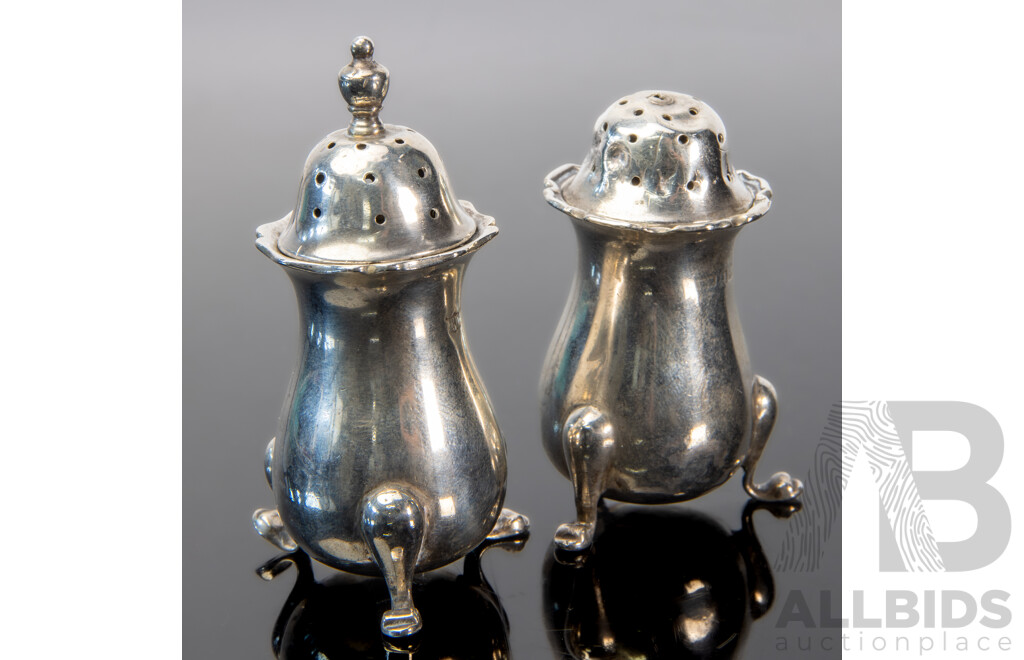 Mappin & Webb Sterling Silver Salt and Pepper Shakers - 1814