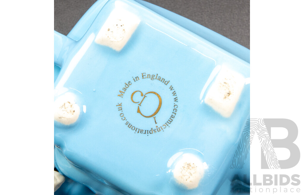 Ceramic Inspirations Blue Cats One Cup Teapot