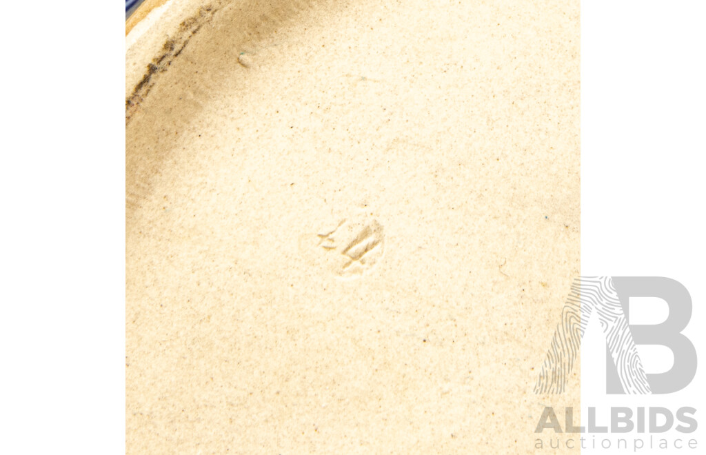 Vintage Majolica Cobalt Cherub Pitcher