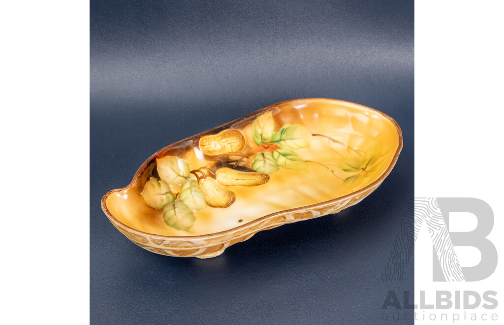 Antique Japanese Handpainted Nippon Porcelain Peanut Bowl
