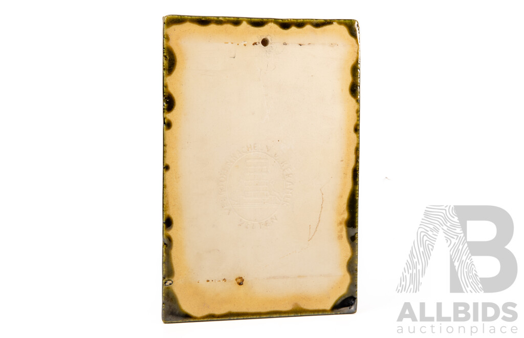 Vintage Communist Era GDR Velten Ceramic Oven Tile