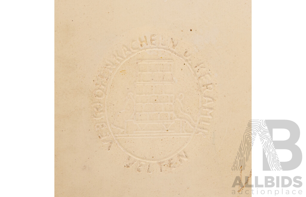 Vintage Communist Era GDR Velten Ceramic Oven Tile