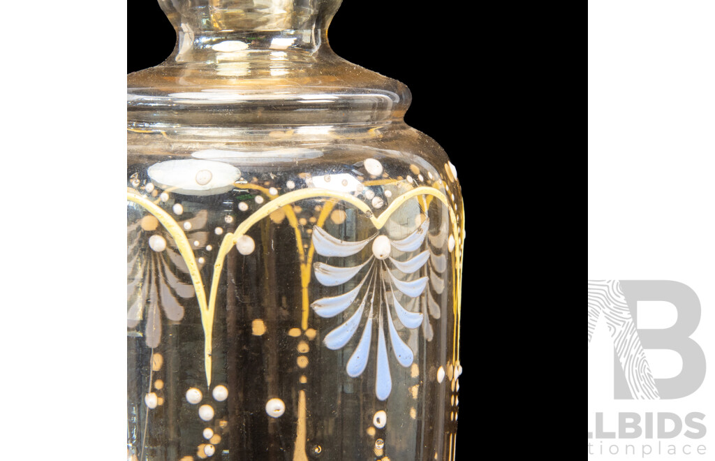 18th Century Hand Blown Enamelled Glass Liqueur Decanter