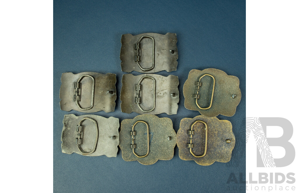 Set of 7 Cougar Bourbon Belt Buckles