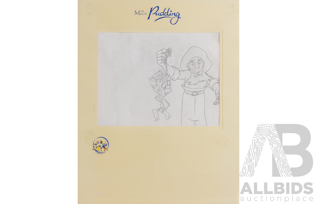 Set of Three Original Production Drawings From the Magic Pudding Animated Film