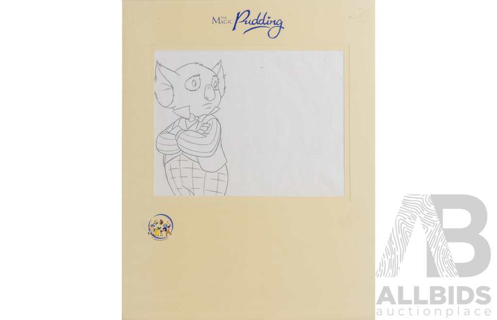 Set of Three Original Production Drawings From the Magic Pudding Animated Film