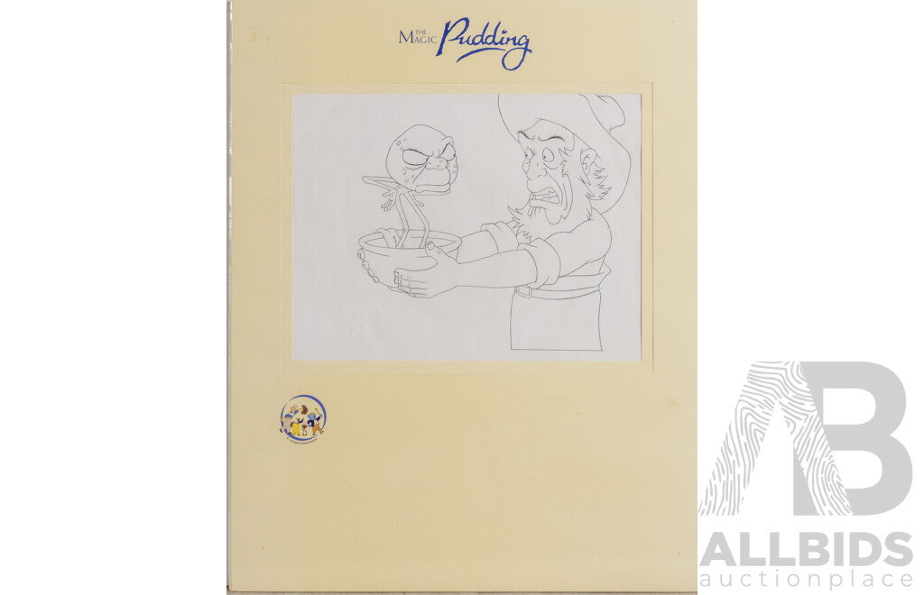 Set of Three Original Production Drawings From the Magic Pudding Animated Film