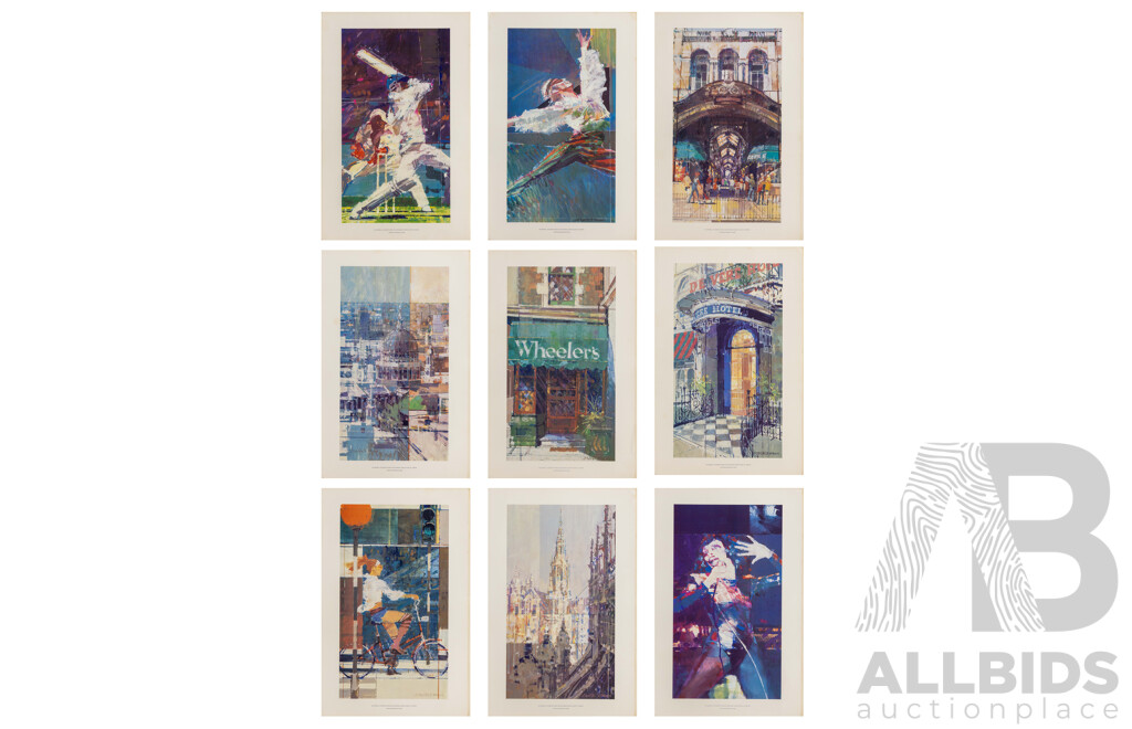 Extremely Rare Rothmans Concise Guide to London 1981 Collection of 15 Art Prints by Dexter Brown