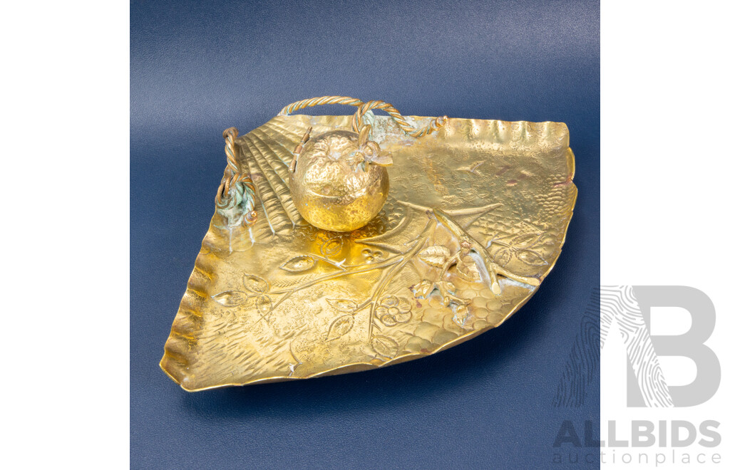 Antique Brass Inkwell