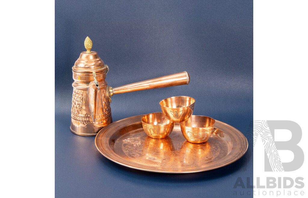 Antique Copper Middle Eastern Coffee Set