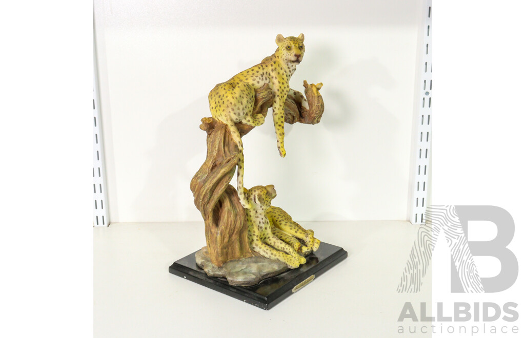 Resin Statue of Resting Leopards, Fine Arts Collection
