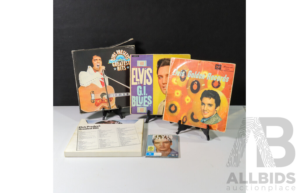 Collection of Elvis Presley LPs Plus Limited Edition Elvis Presley The Searcher DVD