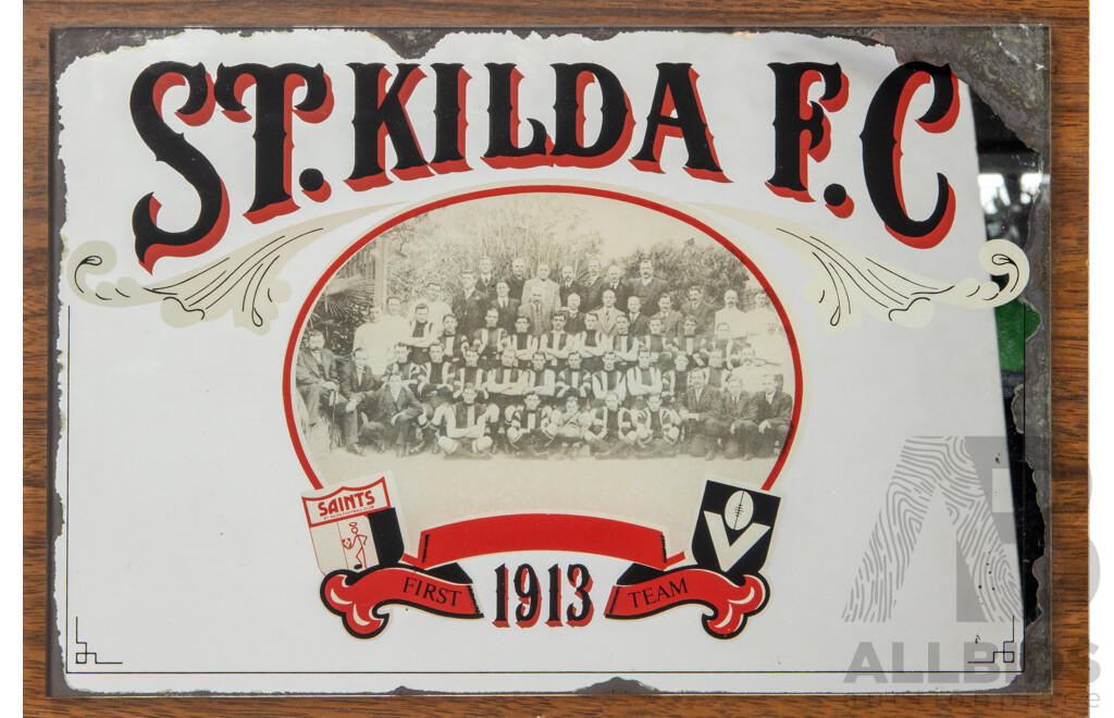 Vintage St Kilda Football Club Saints VFL AFL First Team 1913 Bar Mirror