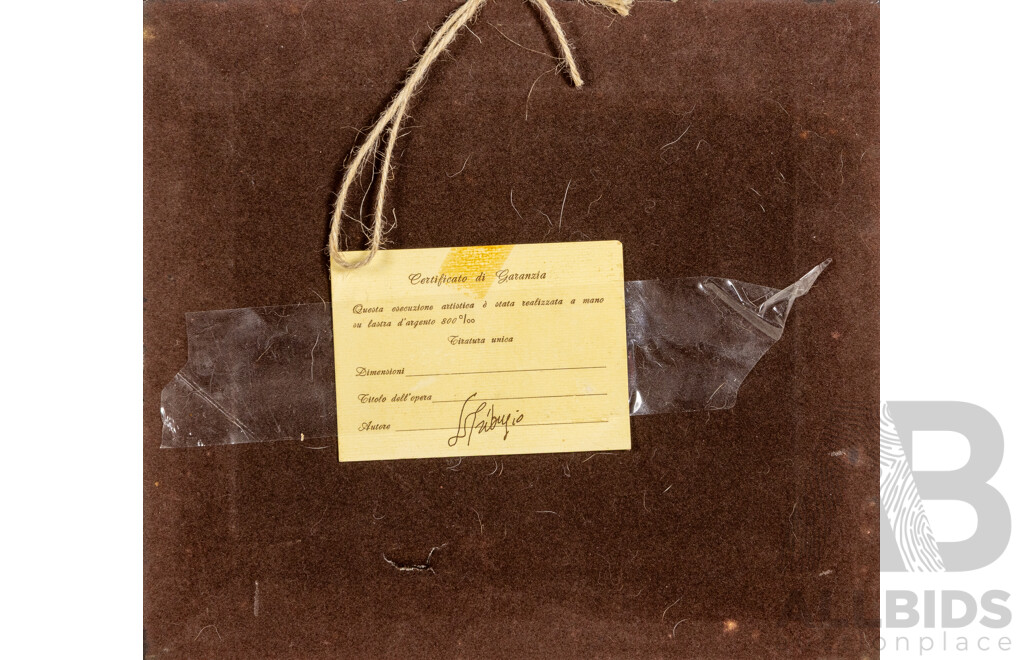 Vintage Roma II Colosseo 800 Silver Framed Artwork With Certificate Of Authenticity