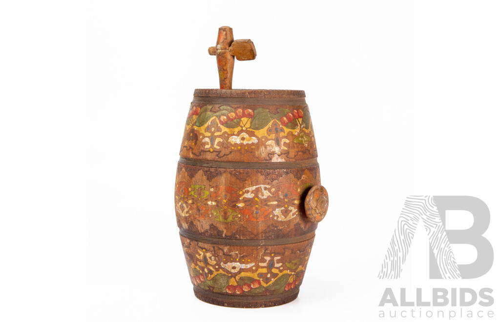 Antique Vintage Painted Barrel