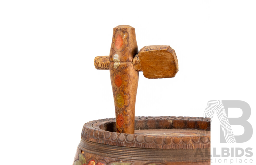 Antique Vintage Painted Barrel