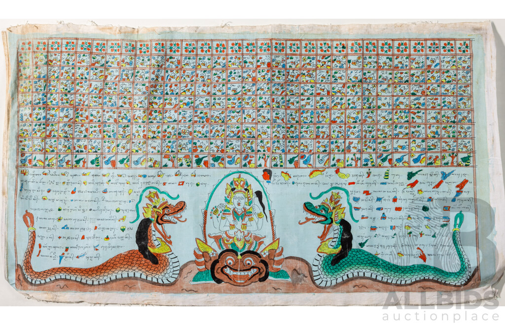 Two Vintage Hand Painted South East Asian Story Cloths