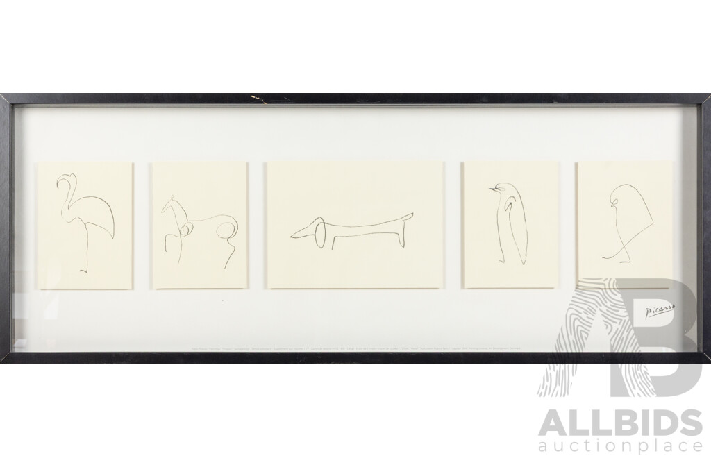 IKEA Picasso Landscape 5 Animal Print Glass Framed, 104cm x 40cm