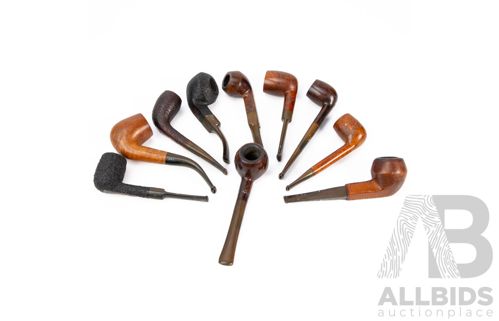 Collection of Vintage Smoking Pipes – 10 Pieces