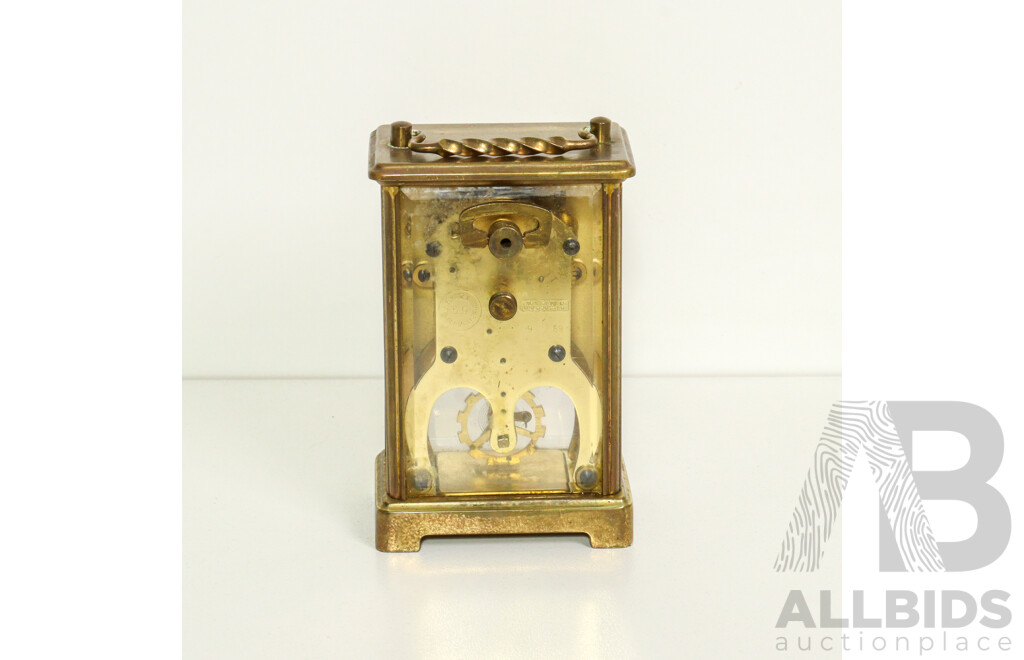 Clock - SCHATZ - 8 X Day Desk/Table Clock - Made in Germany - Glass/Brass Case