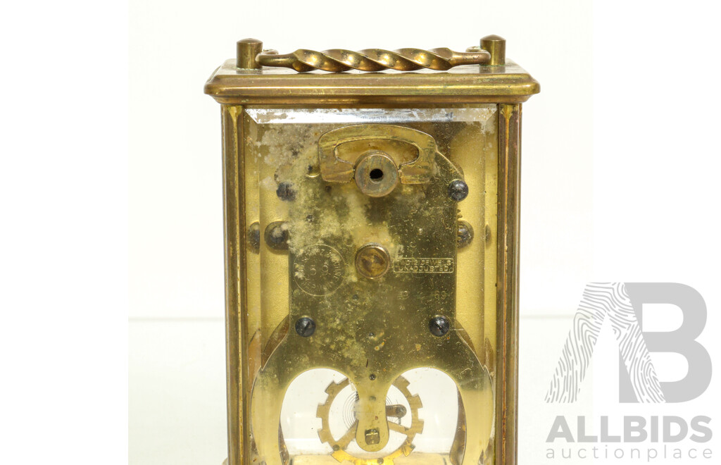 Clock - SCHATZ - 8 X Day Desk/Table Clock - Made in Germany - Glass/Brass Case