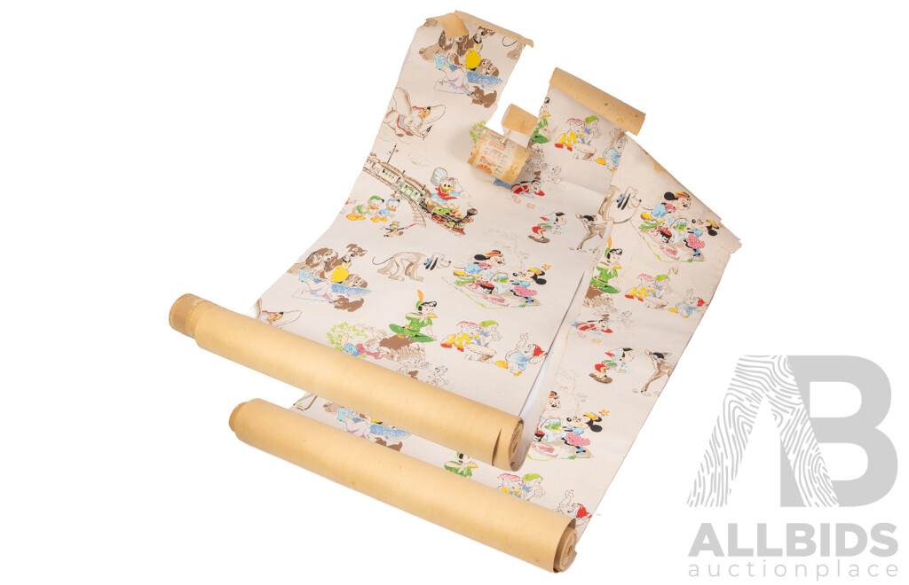 Two Rolls of Vintage Sunworthy Disney Wallpaper