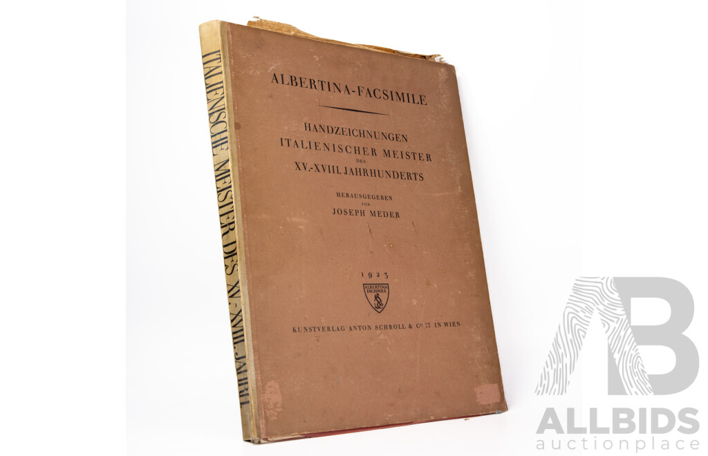 Wonderful and Very Rare Albertina-Facsimile Antique Colotype Prints of the Italian Masters [Italianische Meister] (1923), Edition 45 of Only 500 Copies, 61 x 46 cm (folio)