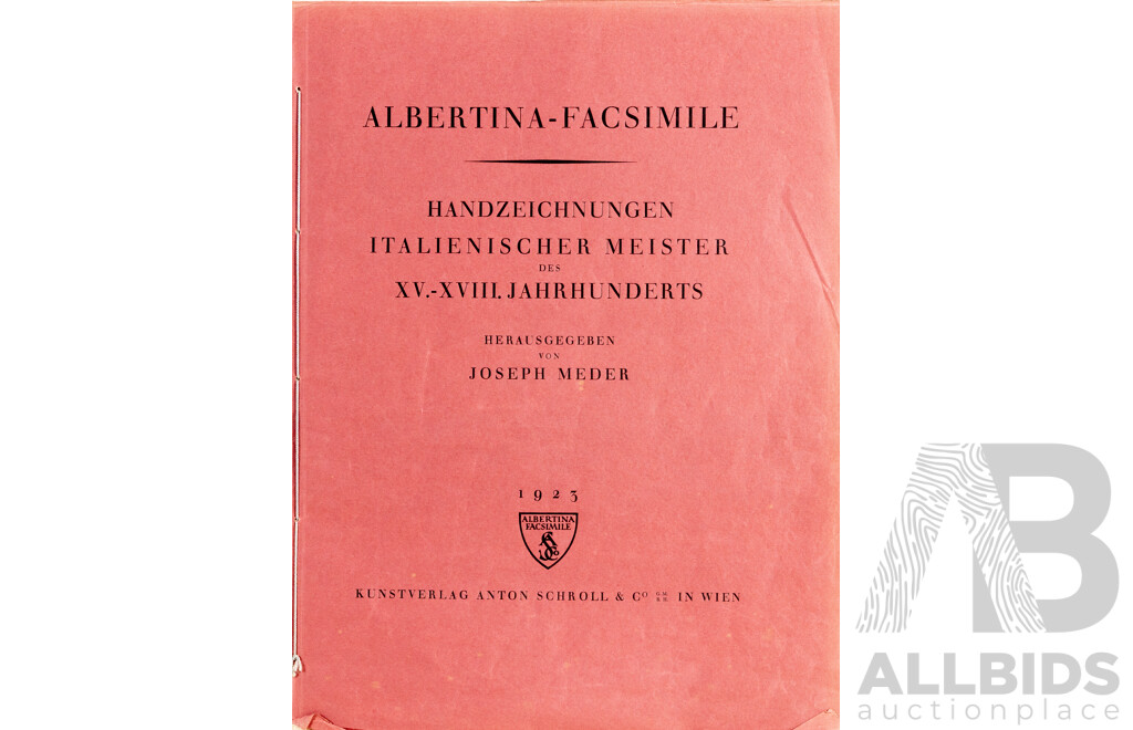 Wonderful and Very Rare Albertina-Facsimile Antique Colotype Prints of the Italian Masters [Italianische Meister] (1923), Edition 45 of Only 500 Copies, 61 x 46 cm (folio)