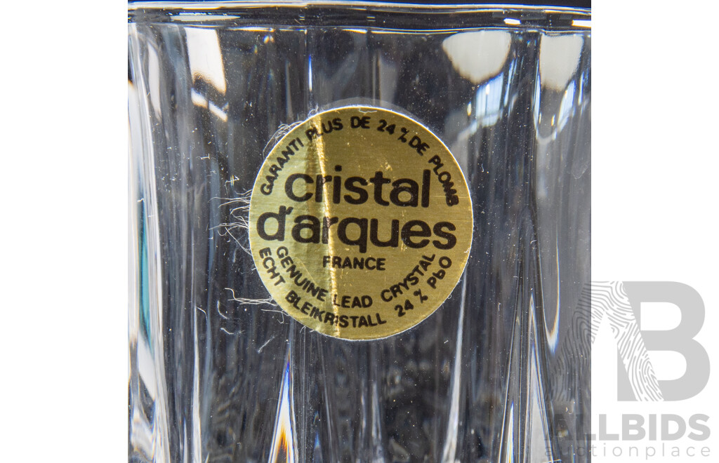 Five Peill & Putzler Glass Tumblers and Six Vintage Cristal D'Arques Wine Goblets