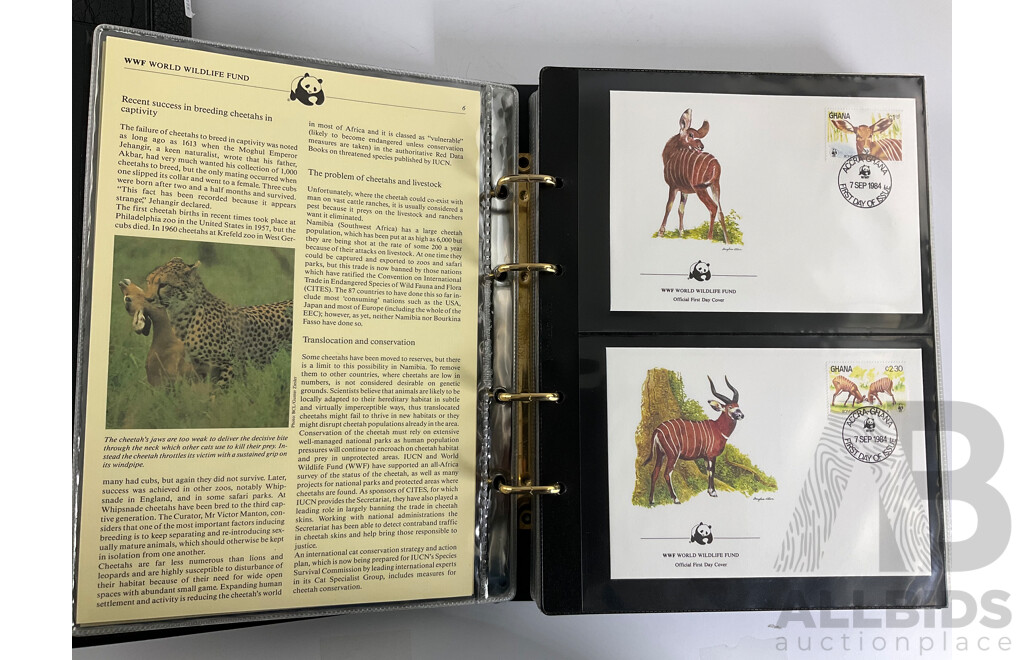 Two Albums of WWF International First Day Covers, Snakes, Gorillas, Antelopes and More