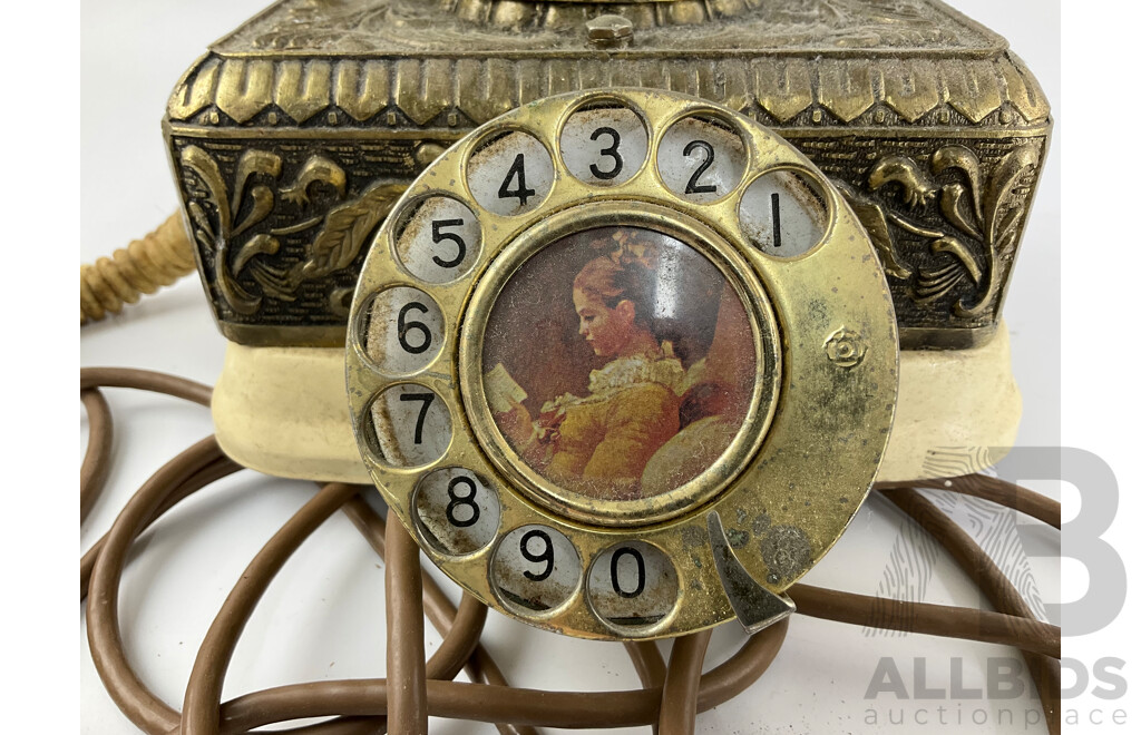 Antique Style Hitachi Brass Rotary Telephone