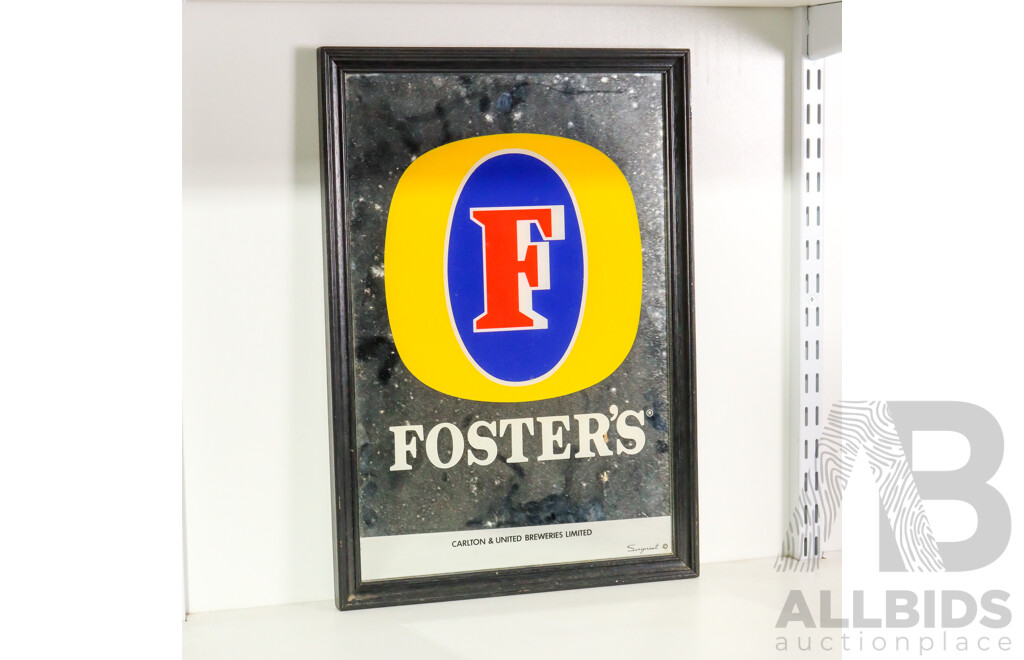Reproduction Foster's Advertising Mirror in Timber Frame