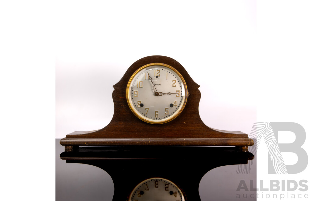 Vintage Art Deco American Sessions Wooden Mantle Clock