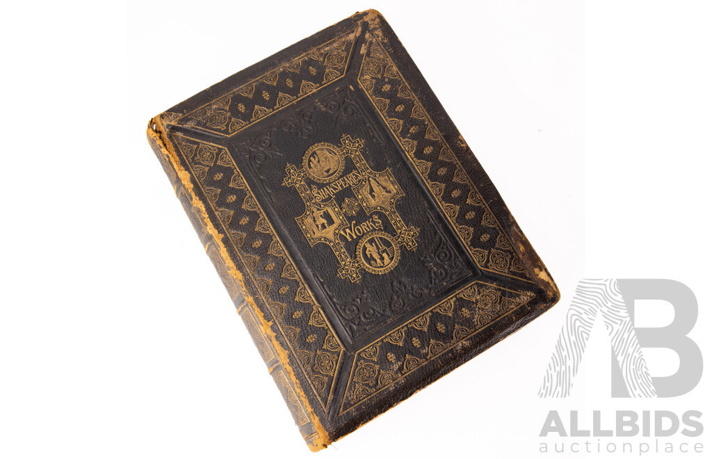 The Complete Works of Shakespeare, Thomas Liddell, Sydney, Early 1900s, Leather Bound Hardcover with Embossed Detail