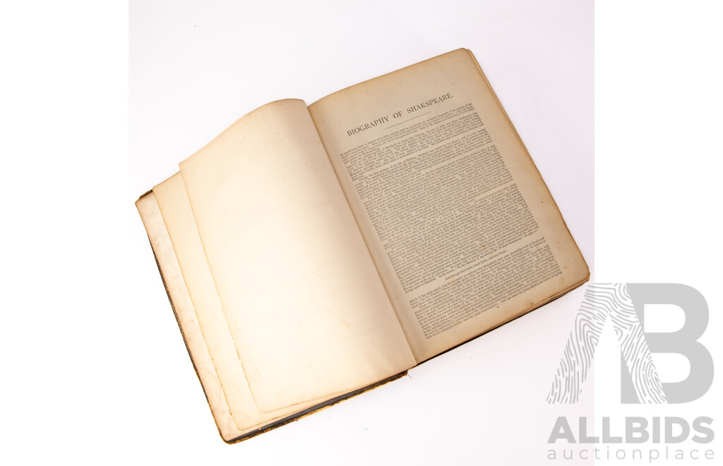 The Complete Works of Shakespeare, Thomas Liddell, Sydney, Early 1900s, Leather Bound Hardcover with Embossed Detail