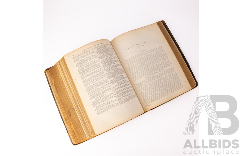 The Complete Works of Shakespeare, Thomas Liddell, Sydney, Early 1900s, Leather Bound Hardcover with Embossed Detail