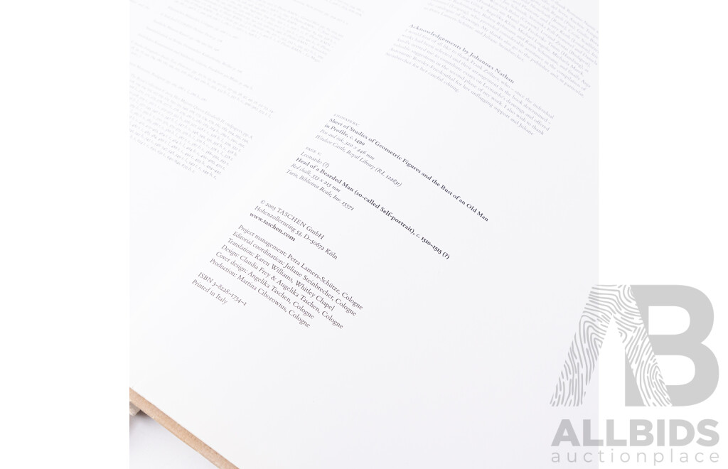 Frank Zollner (20th Century, German, 1956-), Leonardo Da Vinci 1452-1519)  The Complete Paintings & Drawings, 2003 Edition Published by Taschen