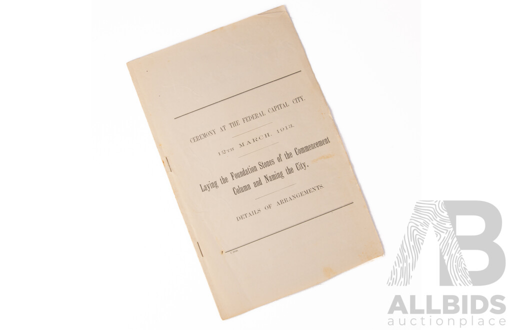 Australian Dept Home Affairs Annual Report of Lands Survey Branch, C R Scrivener, 1914, Includes Laying the Foundation Stone of Canberra Arrangements 1913, Eight Canberra & Jervis Bay Original Maps, 1913 and More