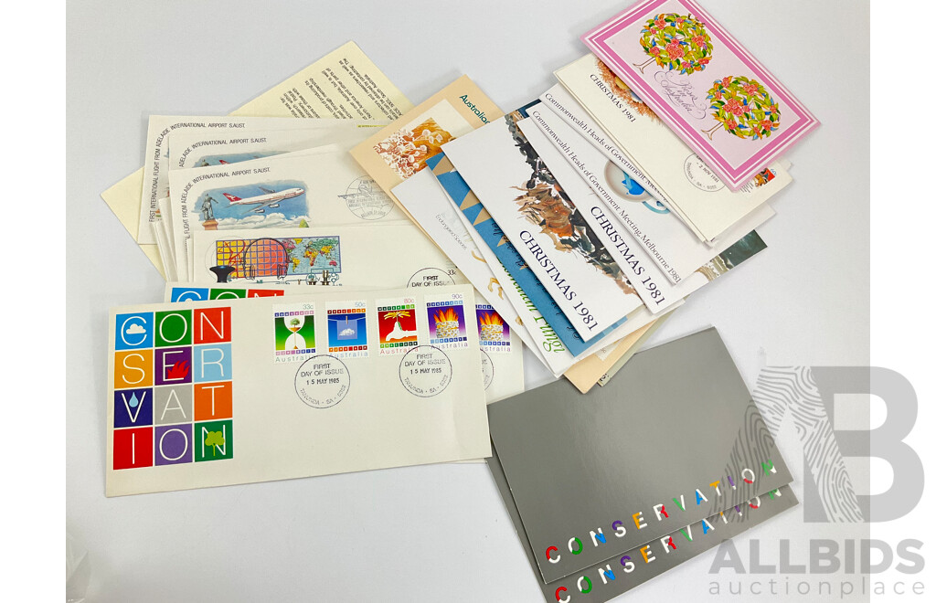 Collection of Australian 1980's Stamp Packs and First Day Covers Including 1984 AUSIPEX, Bicentennial, Antarctic, 1982 Commonwealth Games, Clipper Sips, Marine Life, Conservation, Wild Life Joint Issues and More