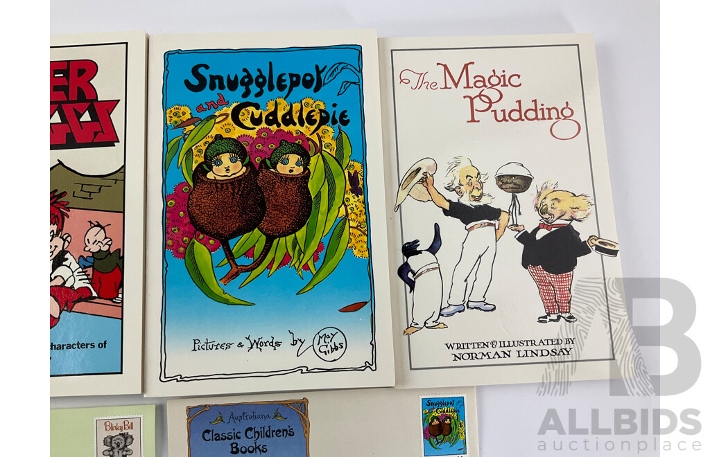 Australian 1985 Classic Children's Books First Day Covers, Mint Stamps, Book Marks, Bag and Books