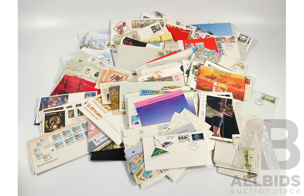 Collection of Australian 1980's Stamp Packs and First Day Covers, Joint Issues, Bicentennial, Selected Issues and More
