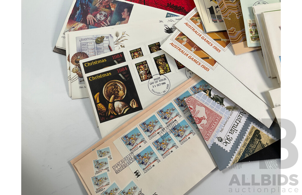 Collection of Australian 1980's Stamp Packs and First Day Covers, Joint Issues, Bicentennial, Selected Issues and More