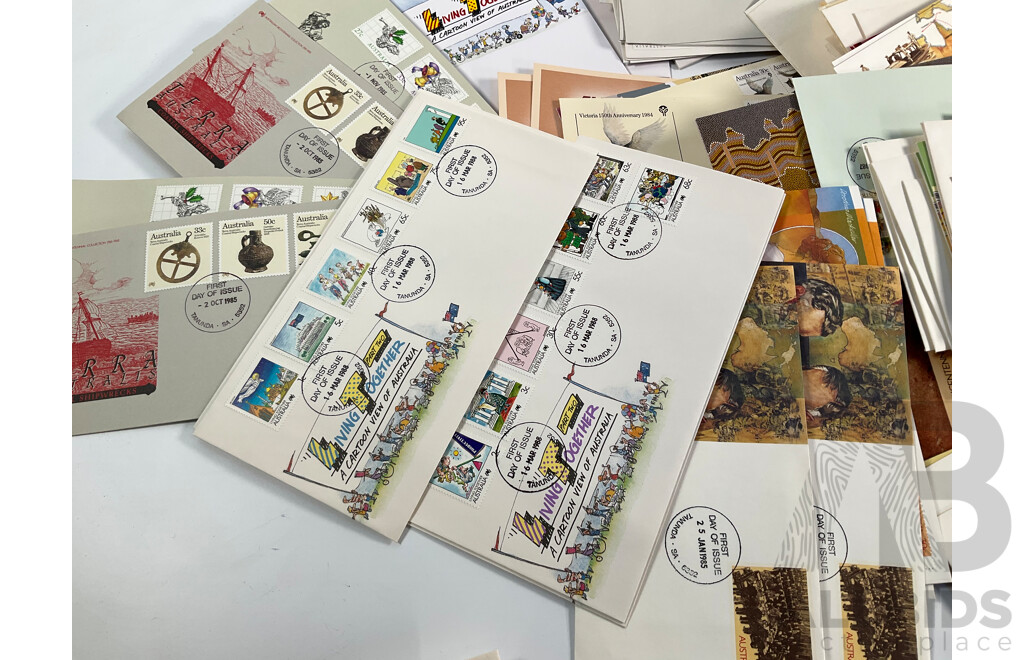 Collection of Australian 1980's Stamp Packs and First Day Covers, Joint Issues, Bicentennial, Selected Issues and More