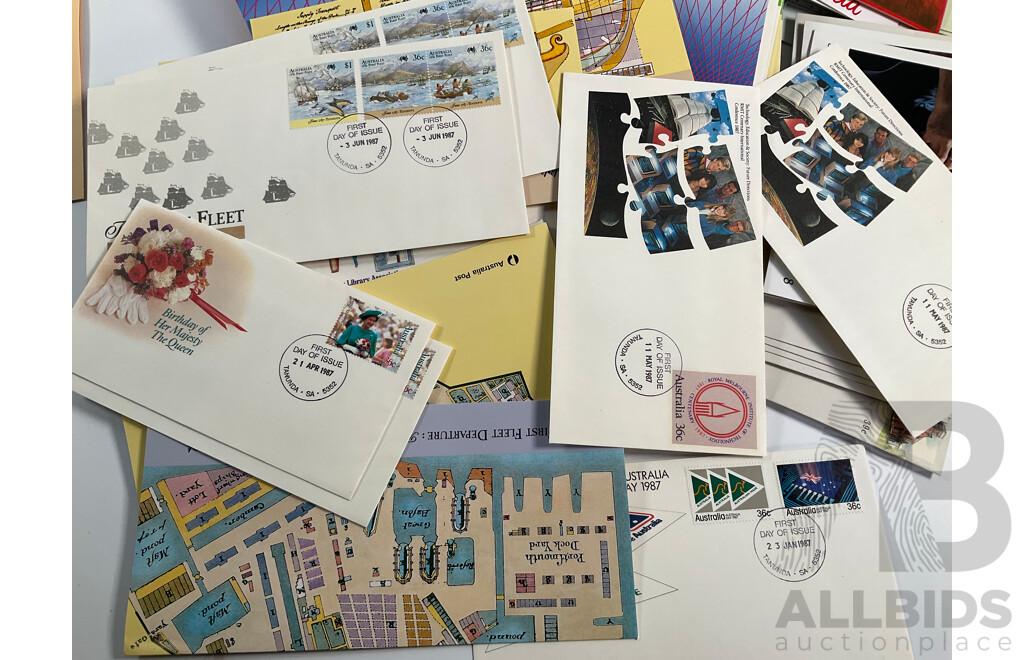 Collection of Australian 1980's Stamp Packs and First Day Covers, Joint Issues, Bicentennial, Selected Issues and More