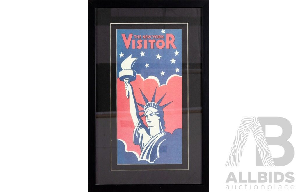 Trio of Retro Colour Vintage-Style Reproduction Colour Quality Prints Featuring New York City, 46 x 37 cm (larger^ Frames X 2) (3)