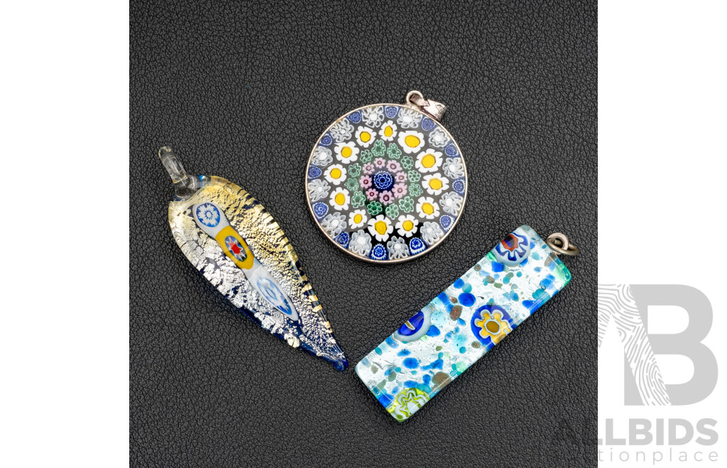 Tommasi Vetri Di Murano (2) Artisan Pendants & Antica Murrina Veneziana Pendant - All as New