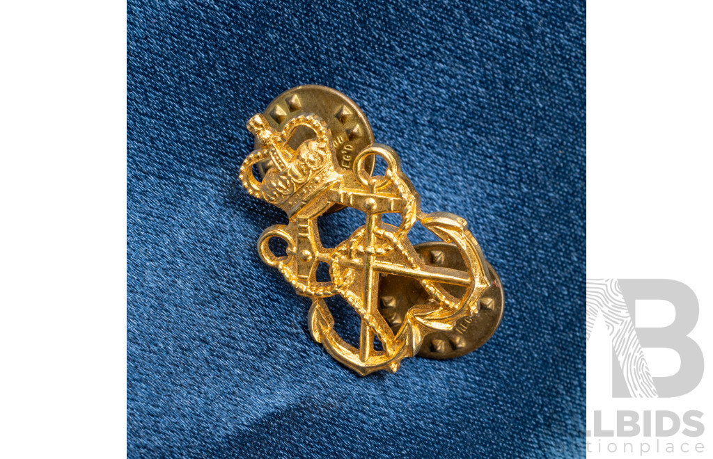 Gold Plated Brooch - Royal Navy and Merchant Services