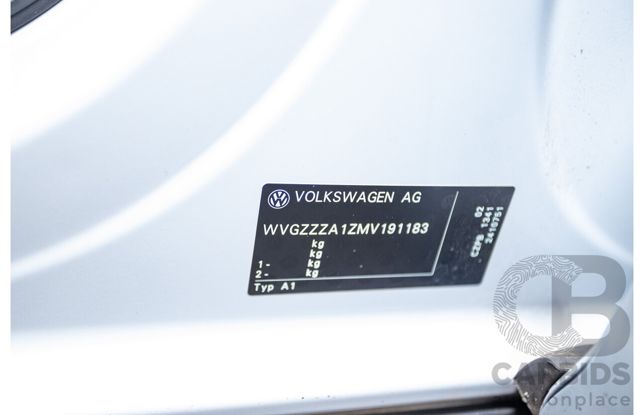 09/2021 Volkswagen T-Roc 140TSI SPORT (AWD) A1 MY21 4D Wagon White Silver Metallic Turbo 2.0L